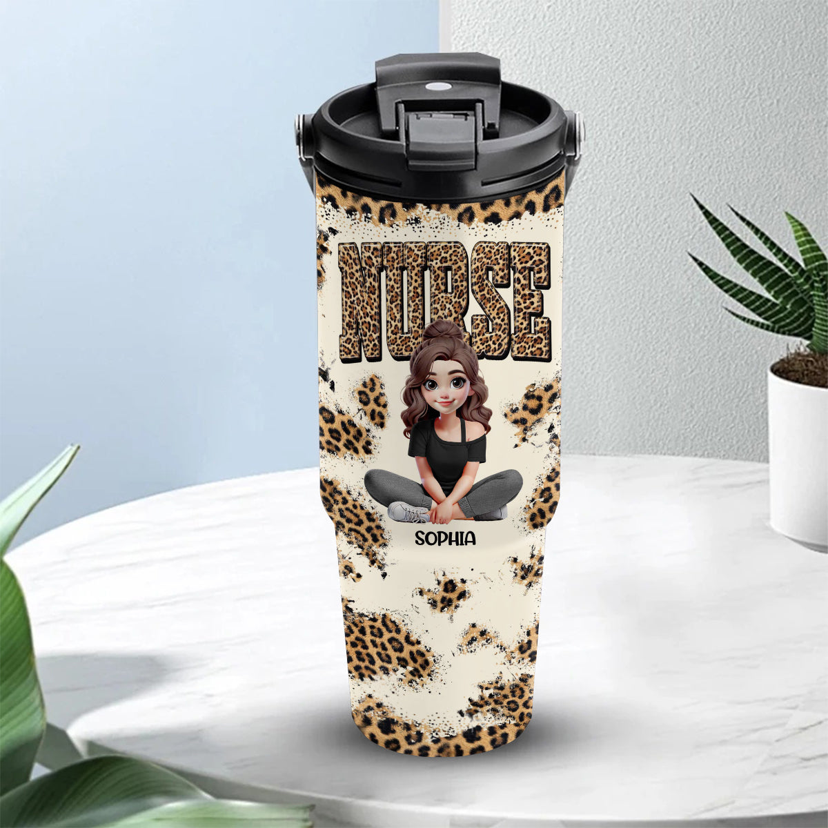 Nurse Life - Personalized Nurse Tumbler With Grip Handle