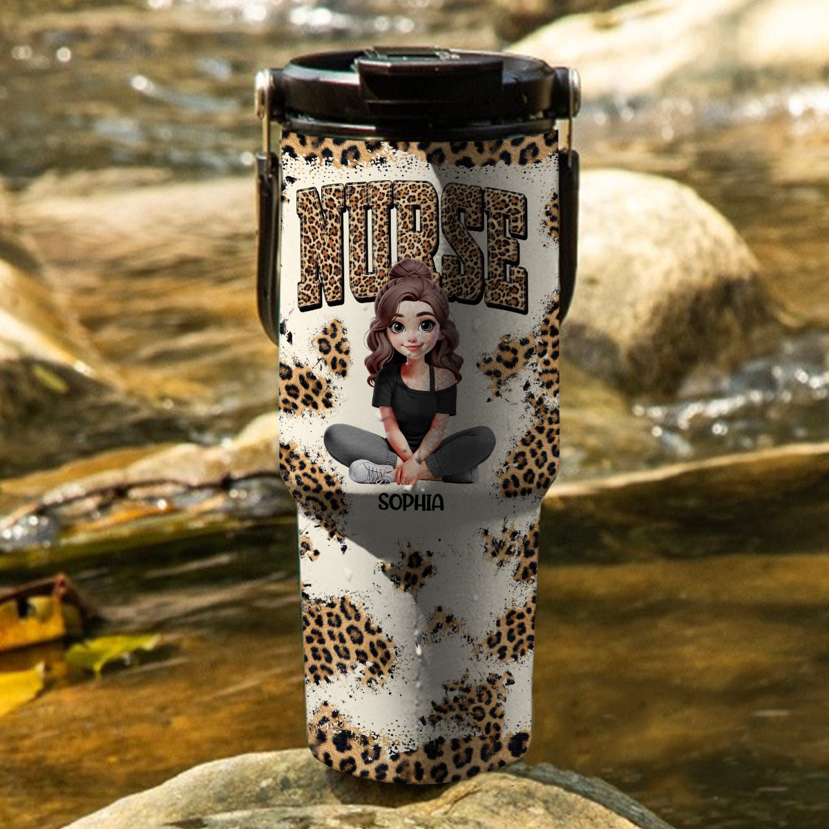 Nurse Life - Personalized Nurse Tumbler With Grip Handle
