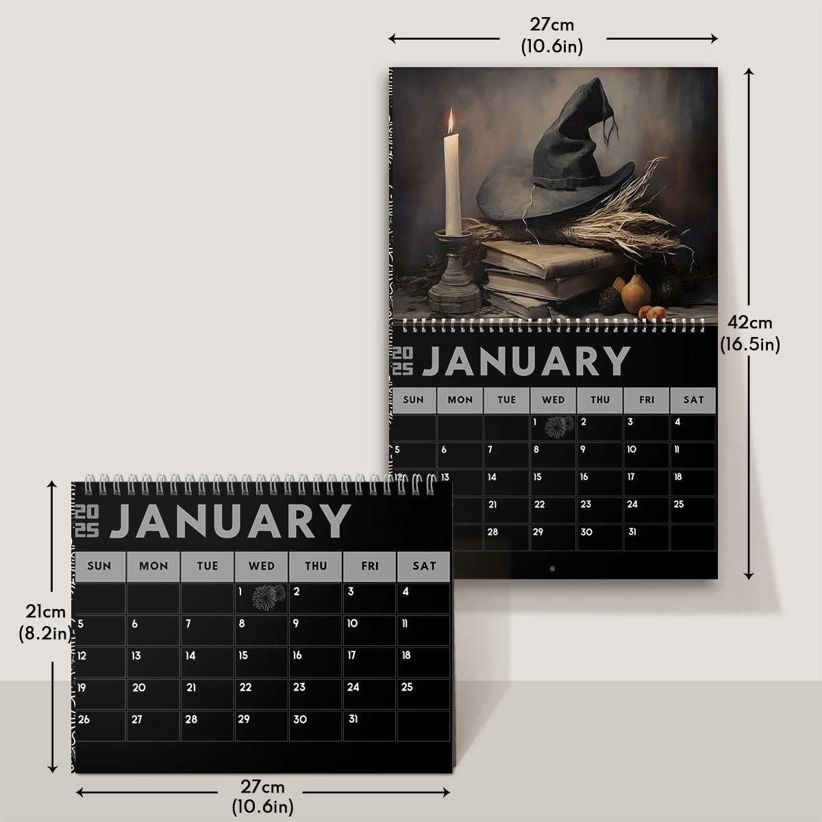 Witches Calendar 2025 - Personalized Witch Wall Calendar & Desk Calendar