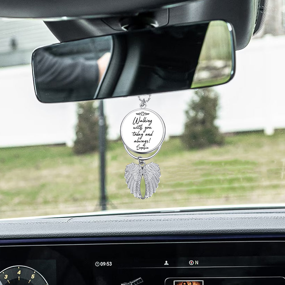 I'll Walk With You Today And Everyday - Personalized Graduation Wings Ornament