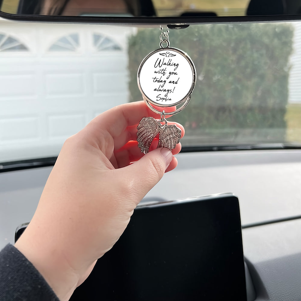 I'll Walk With You Today And Everyday - Personalized Graduation Wings Ornament