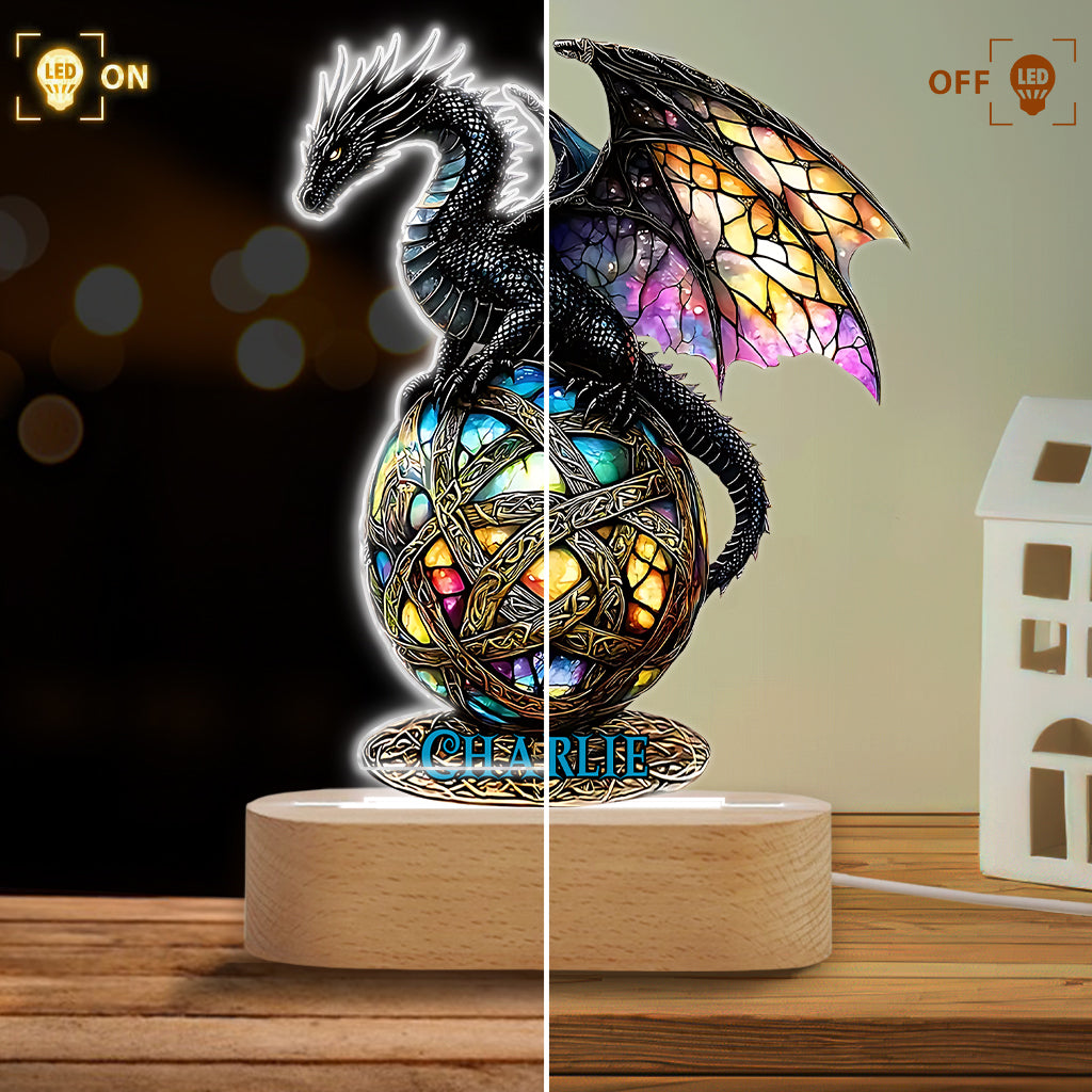 Magic Dragon - Personalized Dragon Shaped Plaque Light Base