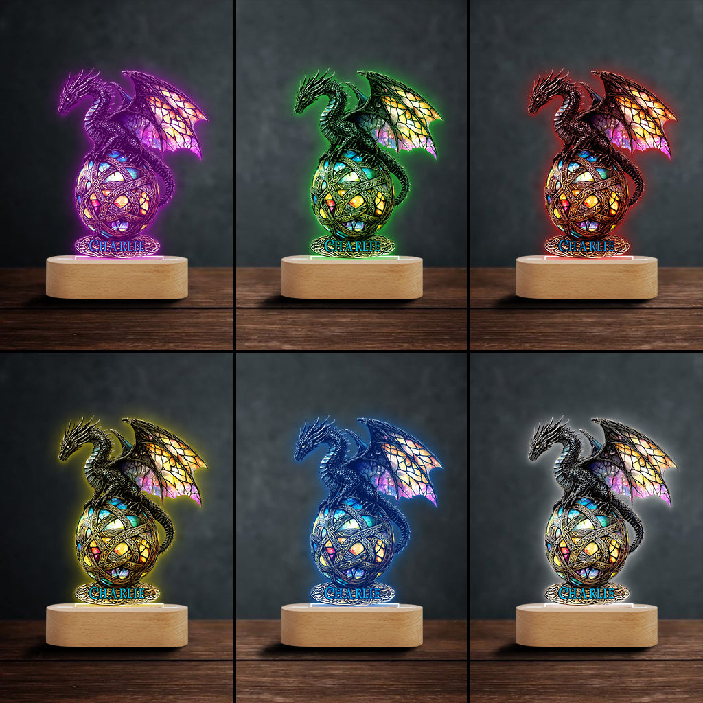 Magic Dragon - Personalized Dragon Shaped Plaque Light Base