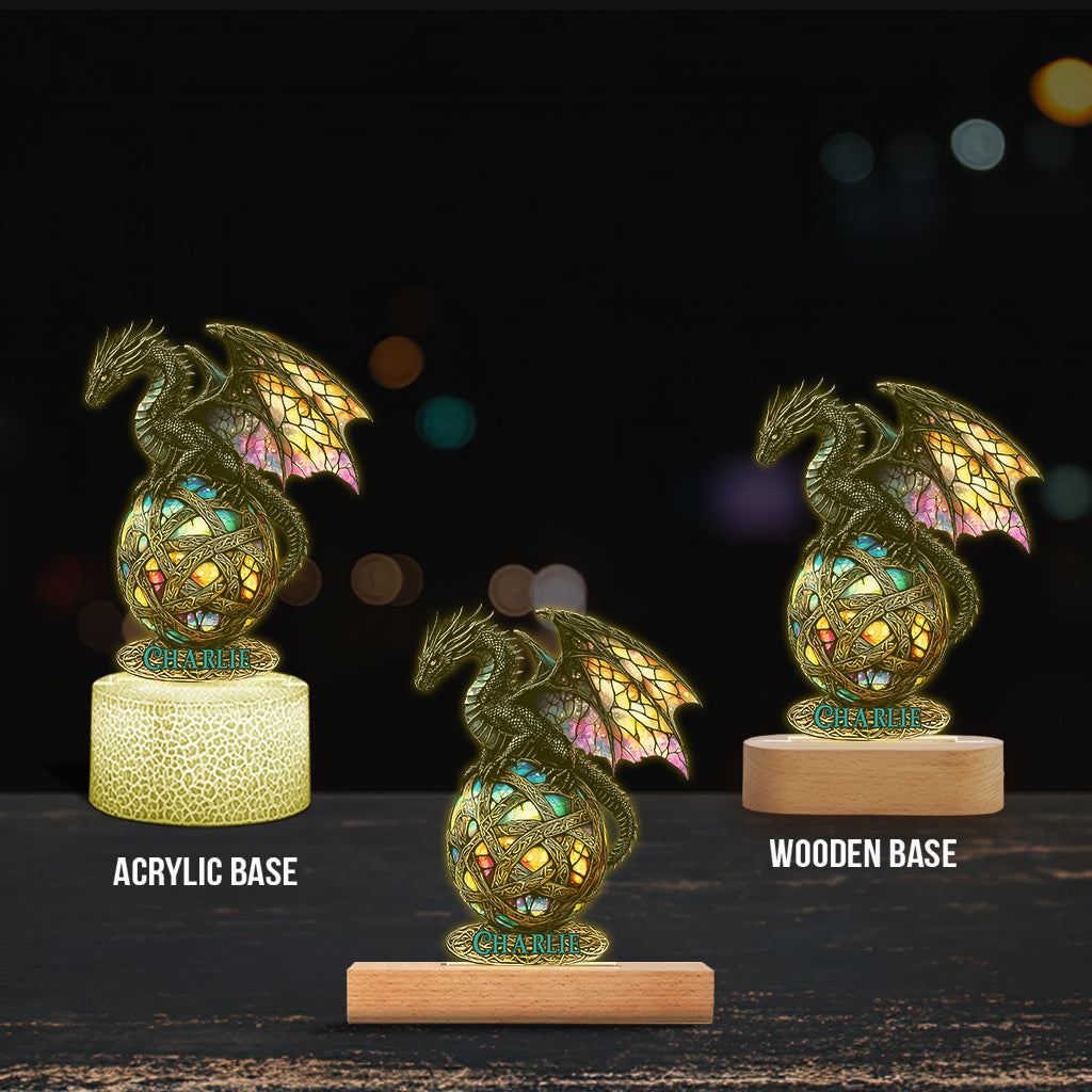 Magic Dragon - Personalized Dragon Shaped Plaque Light Base