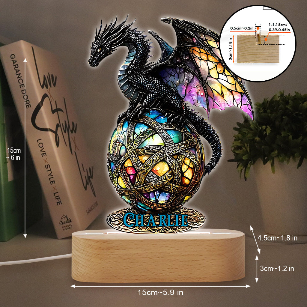 Magic Dragon - Personalized Dragon Shaped Plaque Light Base