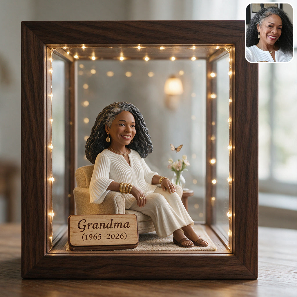 Custom Any Photo - Personalized Memorial Wooden Frame LED Light