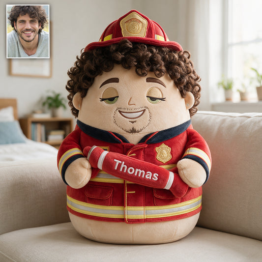 Custom From Any Photo, Any Job - Personalized Firefighter Premium Faux Fur Pillow