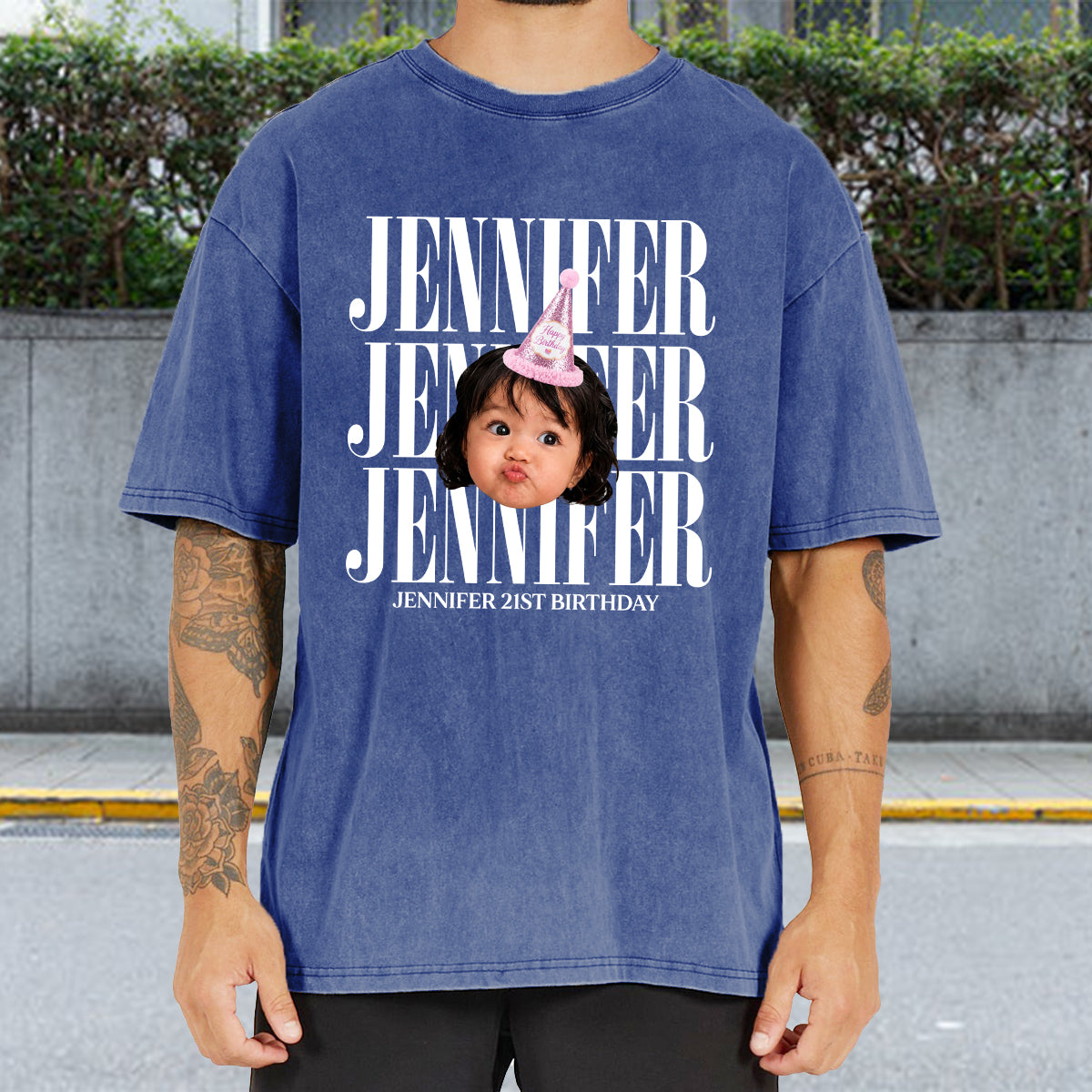 Birthday Gift - Personalized Birthday Washed T-Shirt