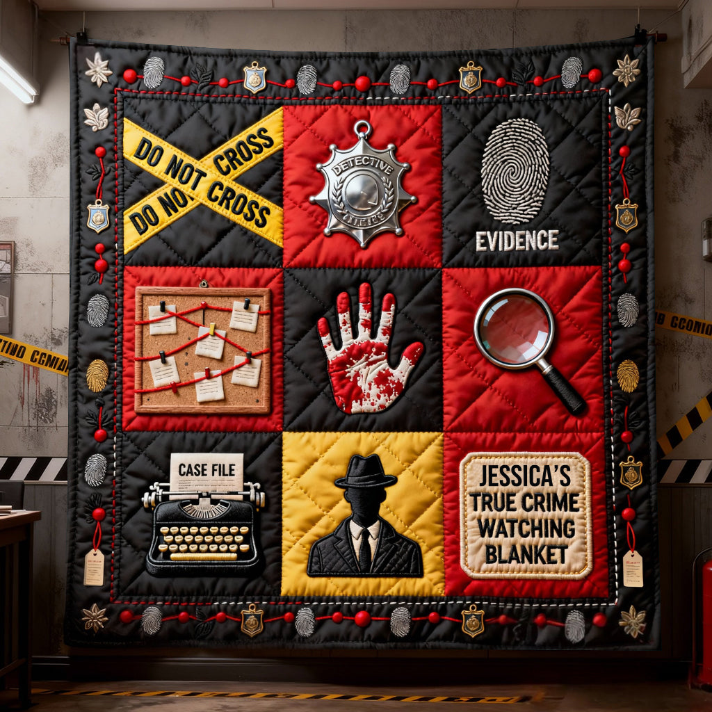 The True Crime Watching Blanket - Personalized True Crime Quilt