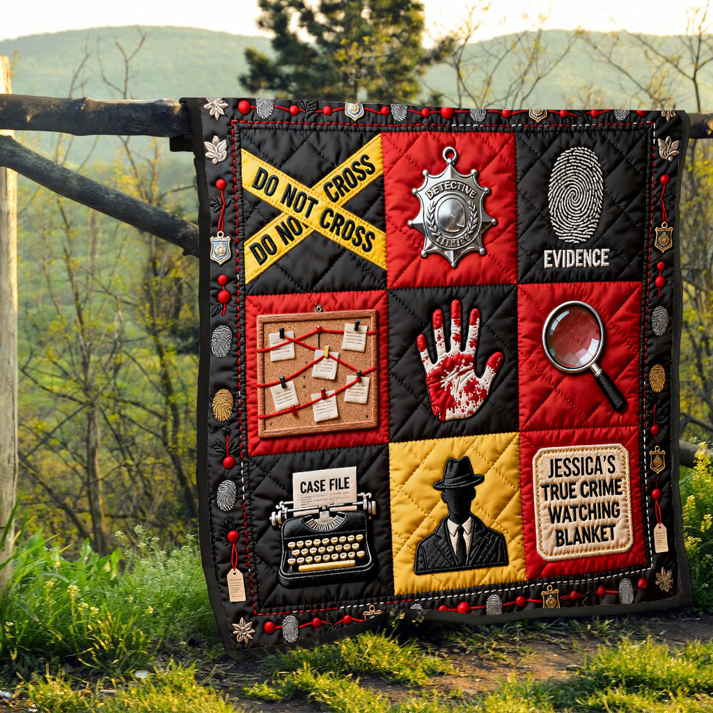The True Crime Watching Blanket - Personalized True Crime Quilt