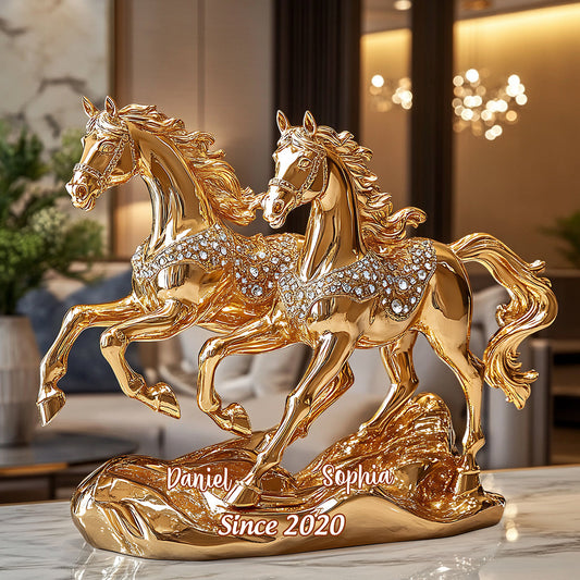 Beautiful Horse Couple - Personalized Horse Custom Shaped Acrylic Plaque