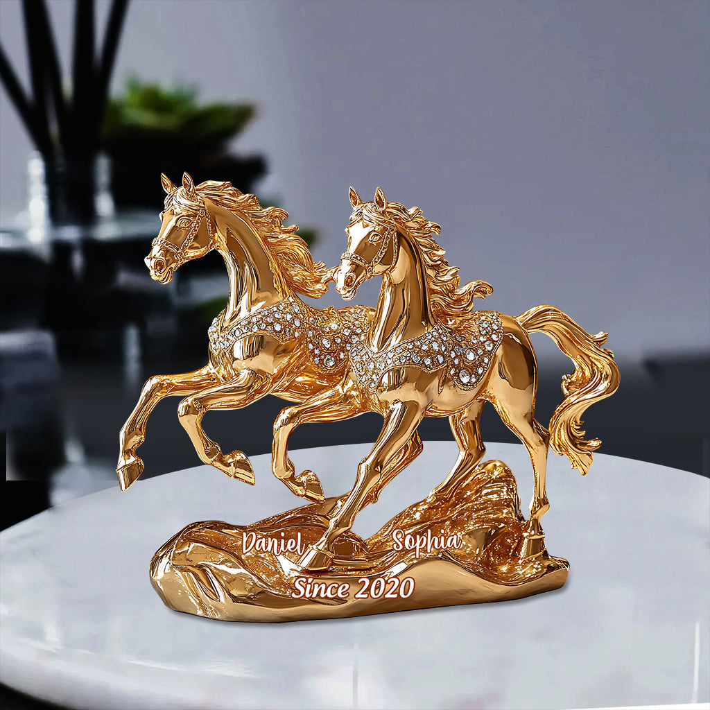 Beautiful Horse Couple - Personalized Horse Custom Shaped Acrylic Plaque