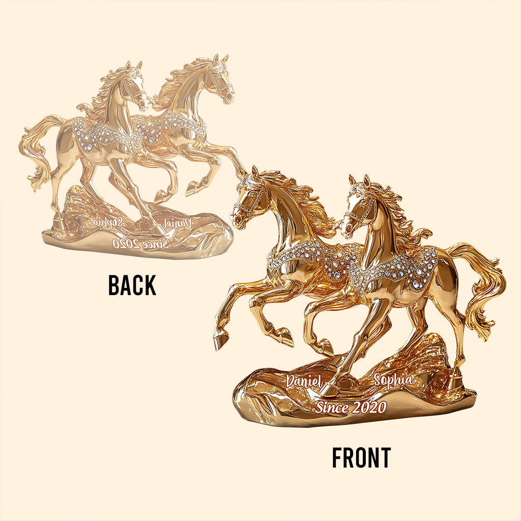 Beautiful Horse Couple - Personalized Horse Custom Shaped Acrylic Plaque