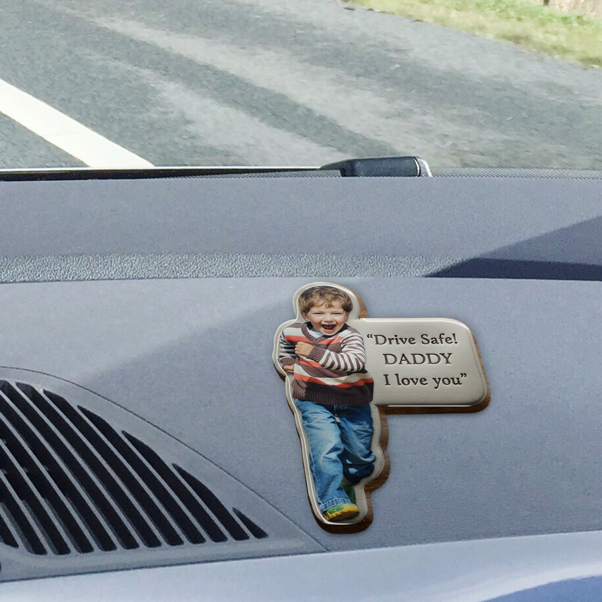 Drive Safe, Love You - Personalized Father Shaped Car Visor Clip