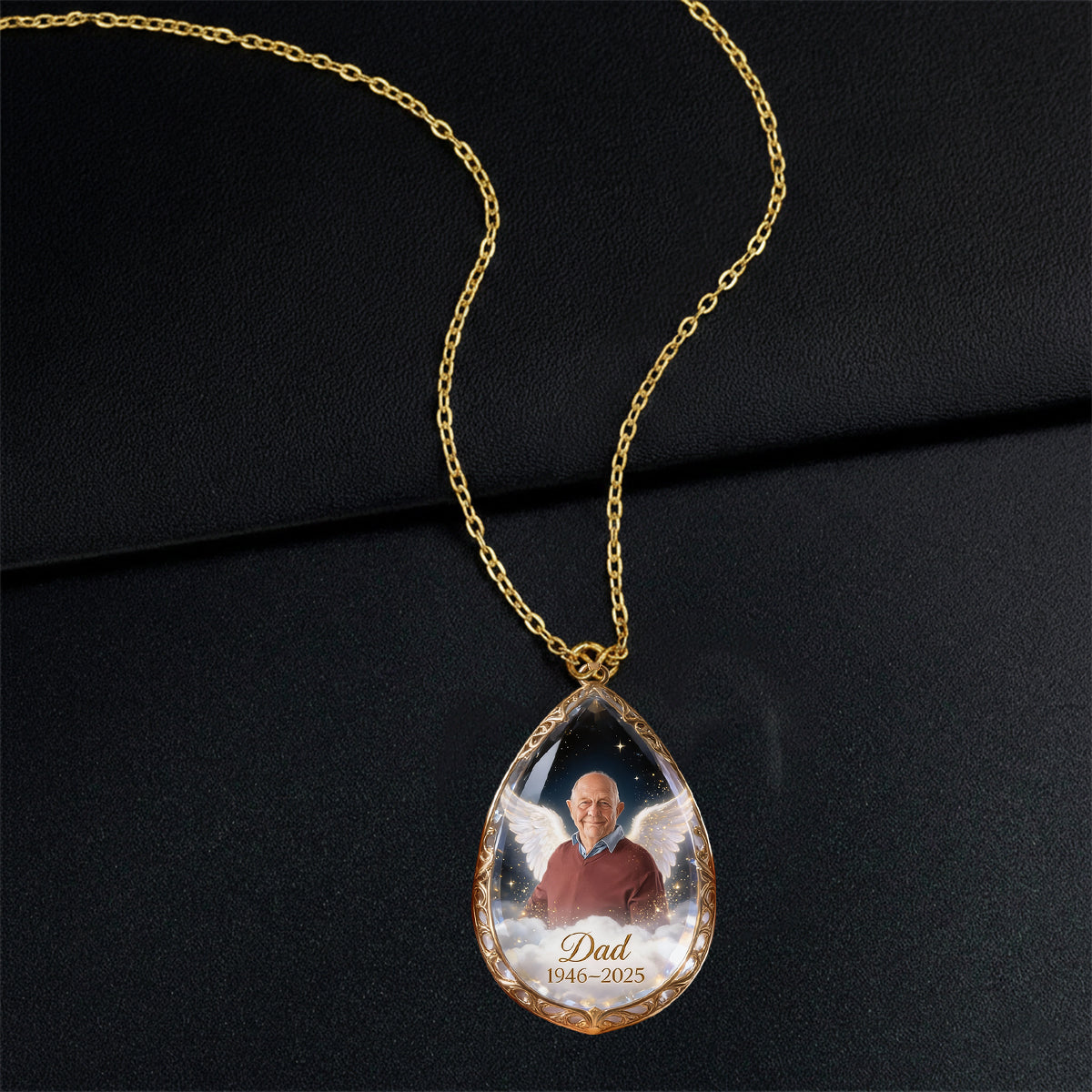 I Miss You - Personalized Memorial Shaped Metal Pendant Necklace