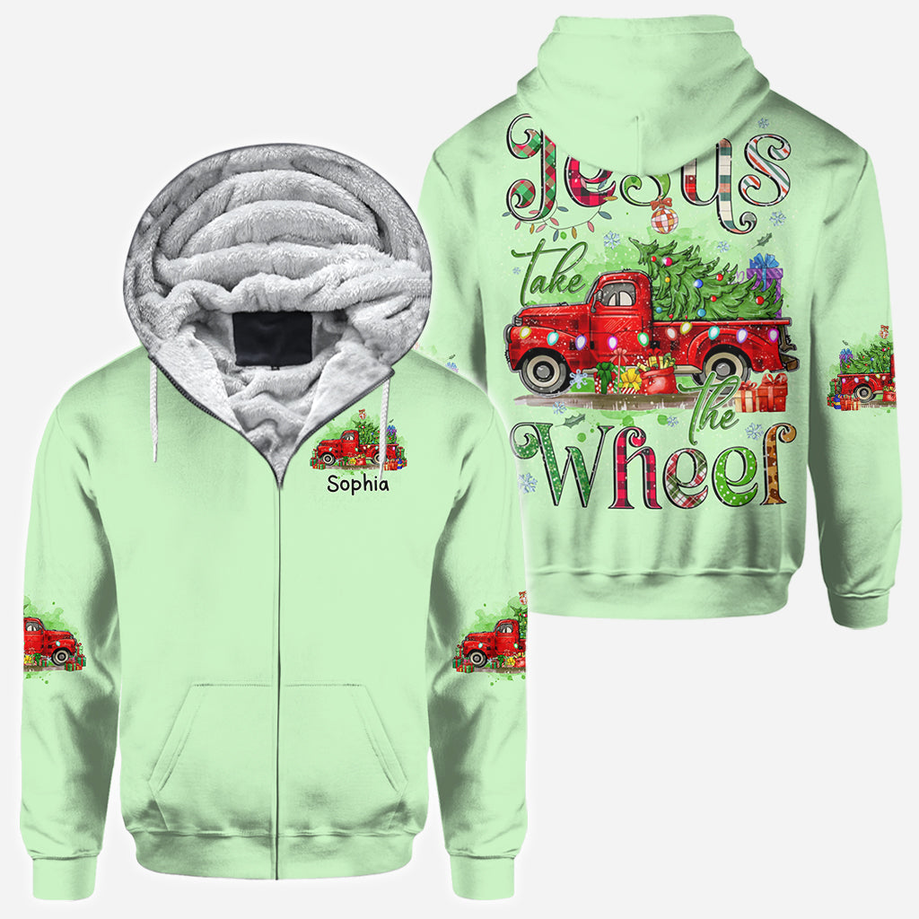 Jesus Take The Wheel - Personalized Christmas All Over Shirt