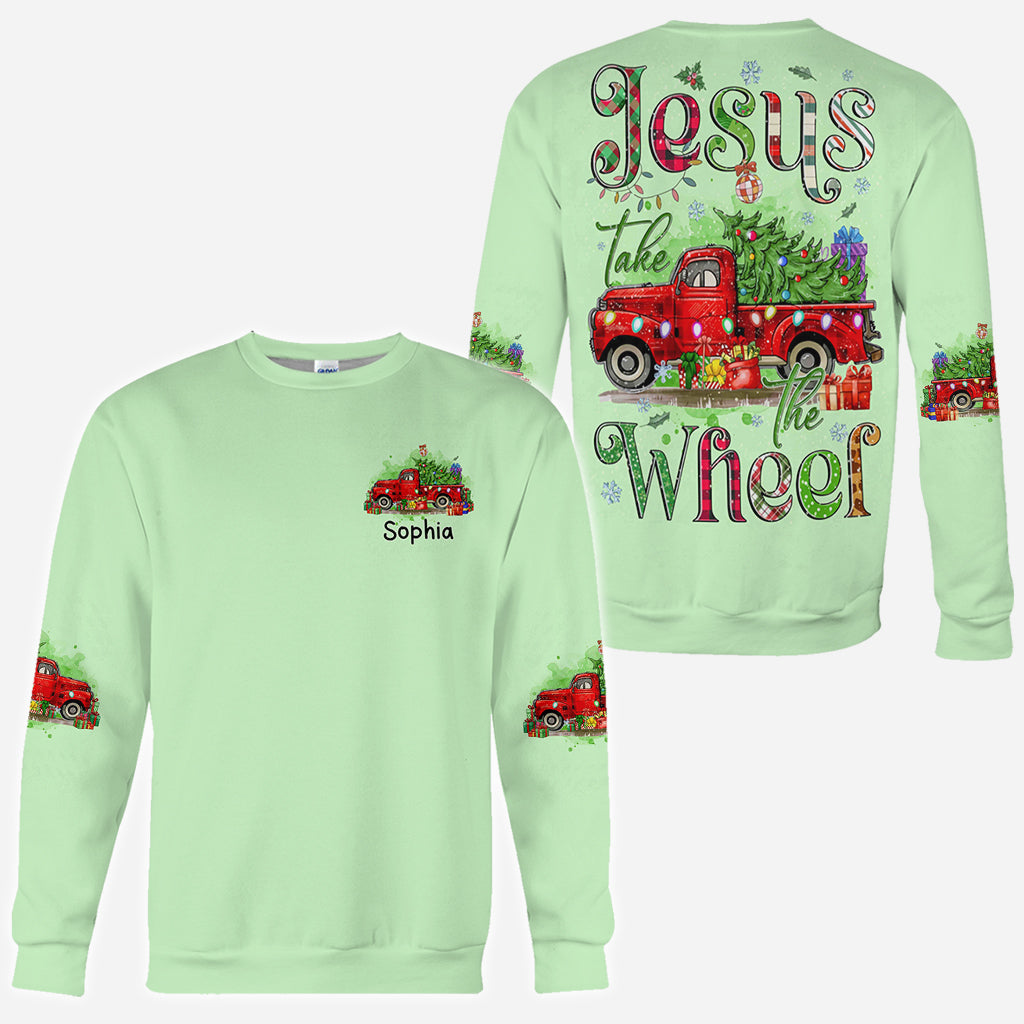 Jesus Take The Wheel - Personalized Christmas All Over Shirt