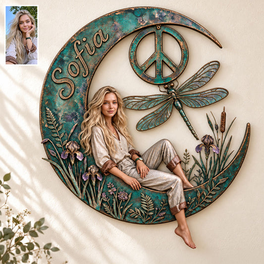 Hippie Souls - Personalisierte Hippie 3D-gedruckte Metalltafel