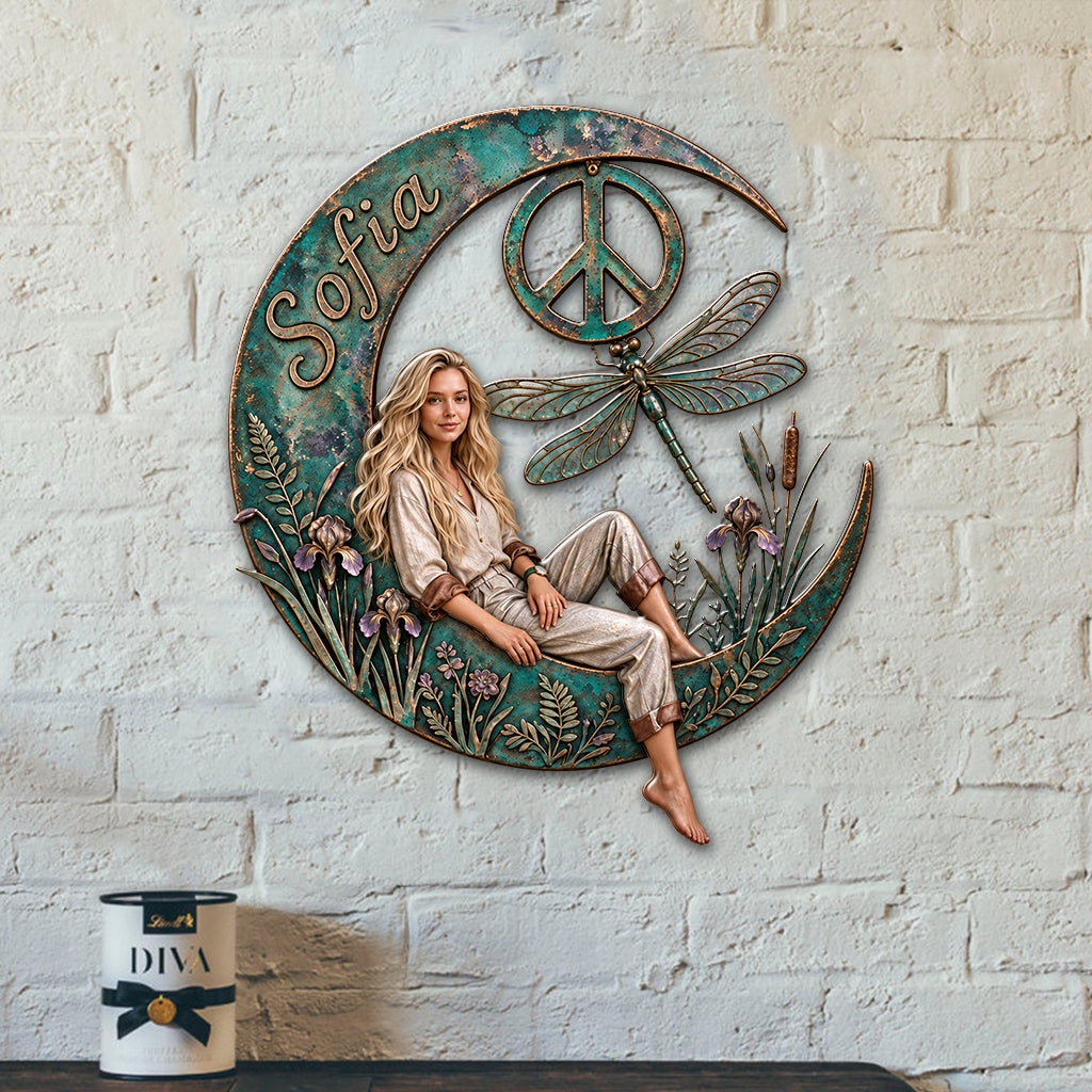 Hippie Souls - Personalized Hippie 3D Printed Cut Metal Sign