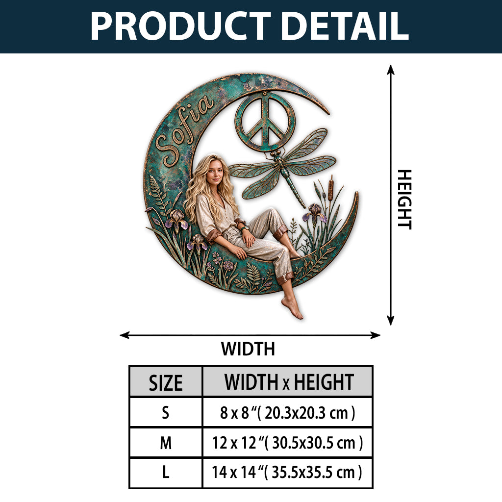 Hippie Souls - Personalized Hippie 3D Printed Cut Metal Sign