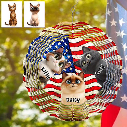 Patriot Cat - Personalized Cat Wind Spinner