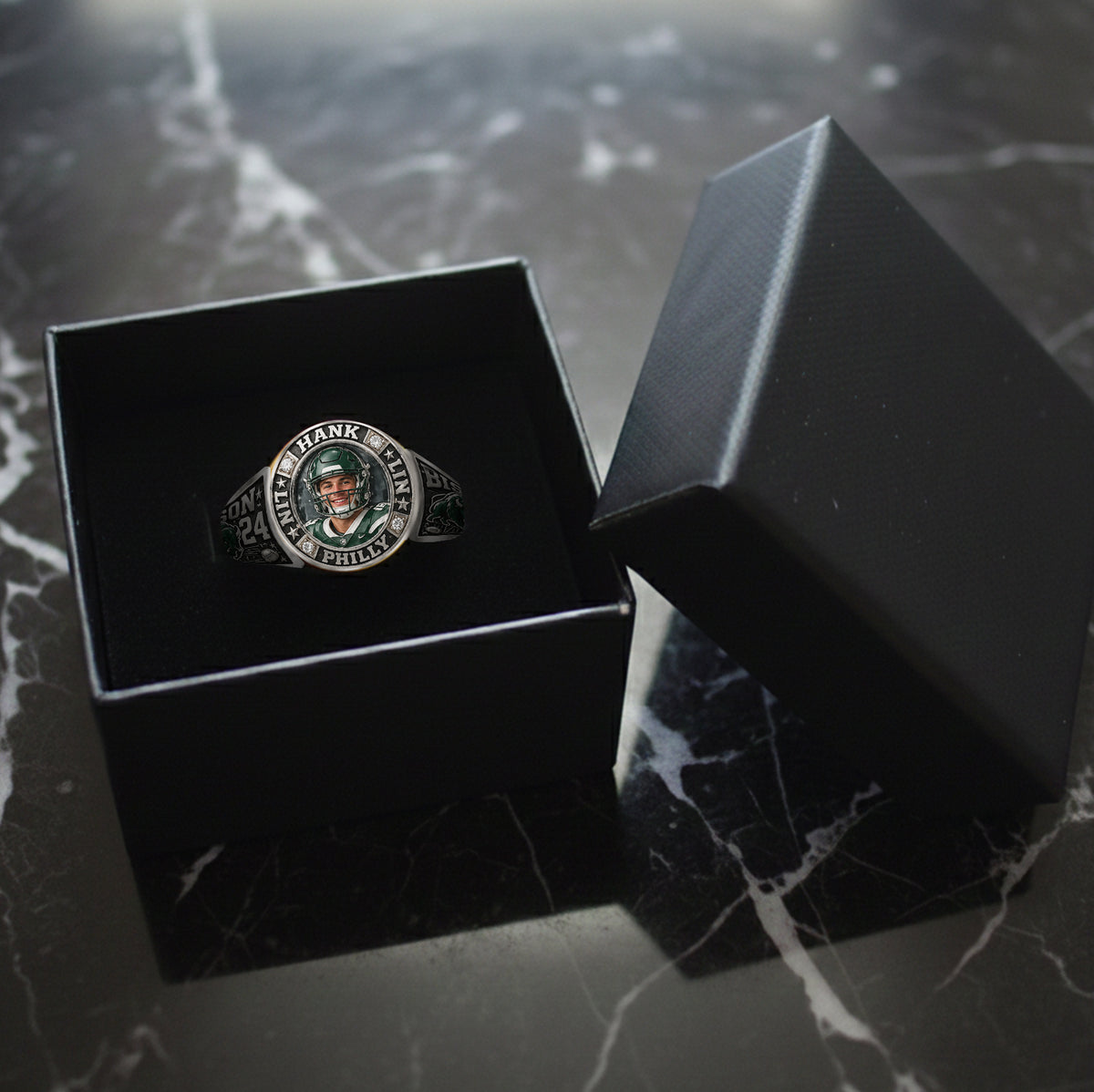The MVP Ring, Champion Ring - Personalized Football Signet Ring