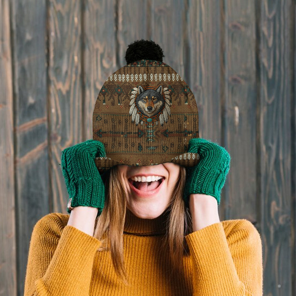 Loup amérindien - Bonnet amérindien personnalisé