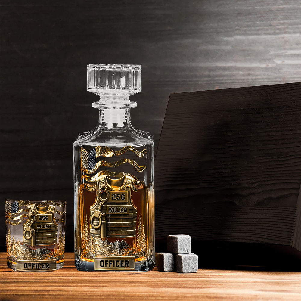 Serve And Protect - Personalized Police Officer Whiskey Glass