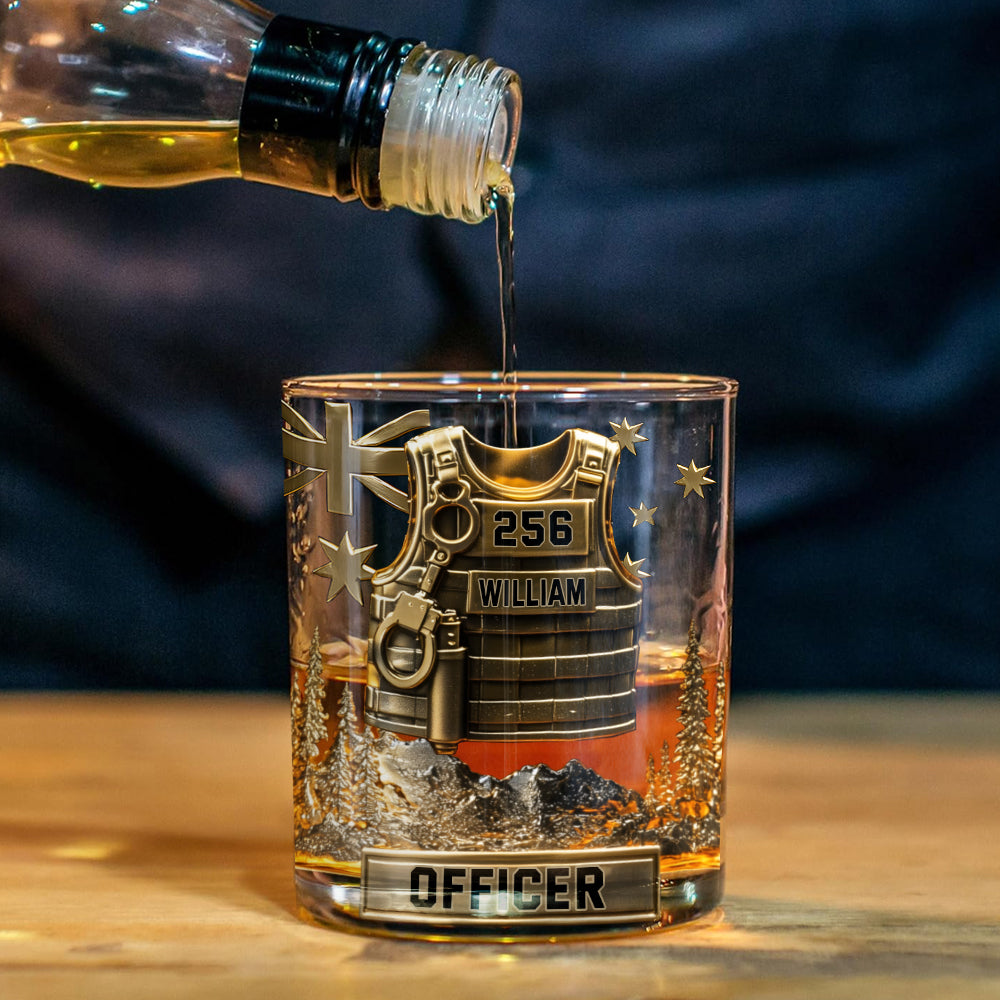 Serve And Protect - Personalized Police Officer Whiskey Decanter Set