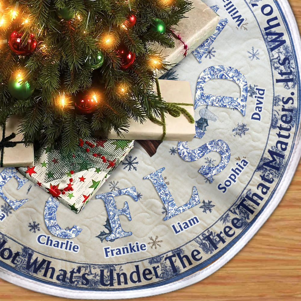Toile De Jour Family Initial Custom - Personalized Family Tree Skirt