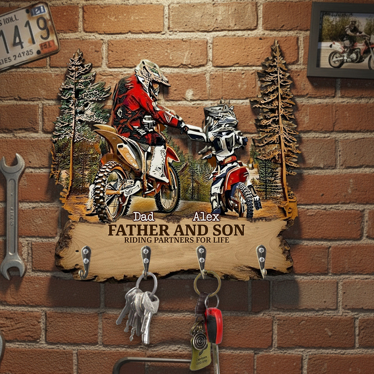 Best Riding Partners For Life - Personalized Dirt Bike Custom Shaped Hanging Rack