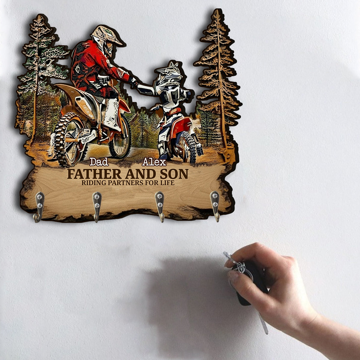 Best Riding Partners For Life - Personalized Dirt Bike Custom Shaped Hanging Rack