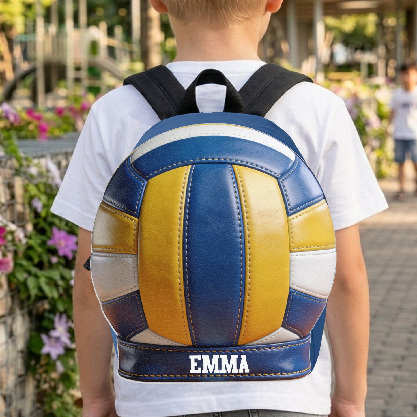 Love Volleyball - Personalized Volleyball Changeable Leather Patch Backpack