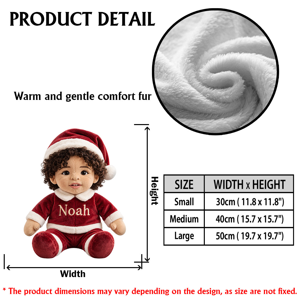 Costume de Noël Joyeux - Coussin en Fourrure Synthétique Personnalisé pour Enfant