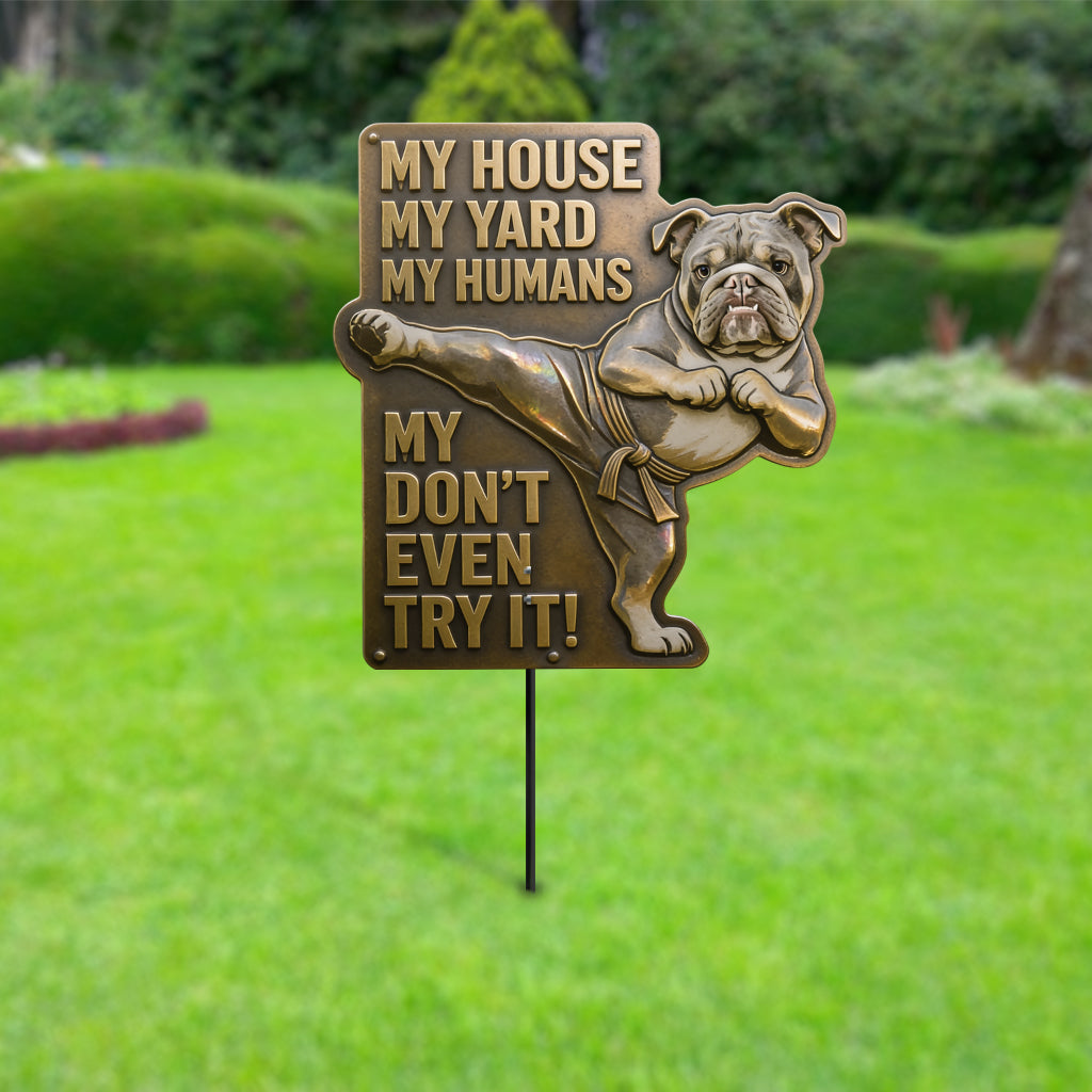 Mes Humains - Art de Jardin en Métal Personnalisé pour Chiens