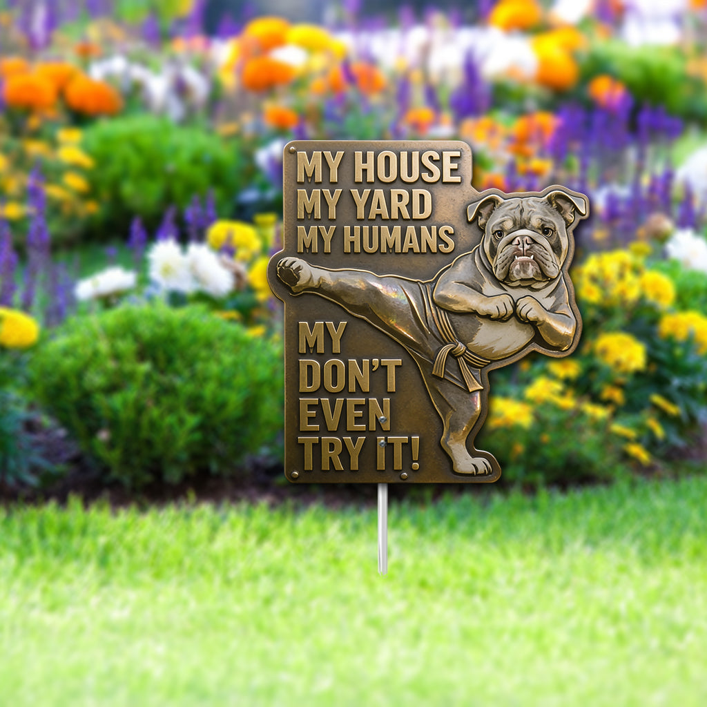 Mes Humains - Art de Jardin en Métal Personnalisé pour Chiens