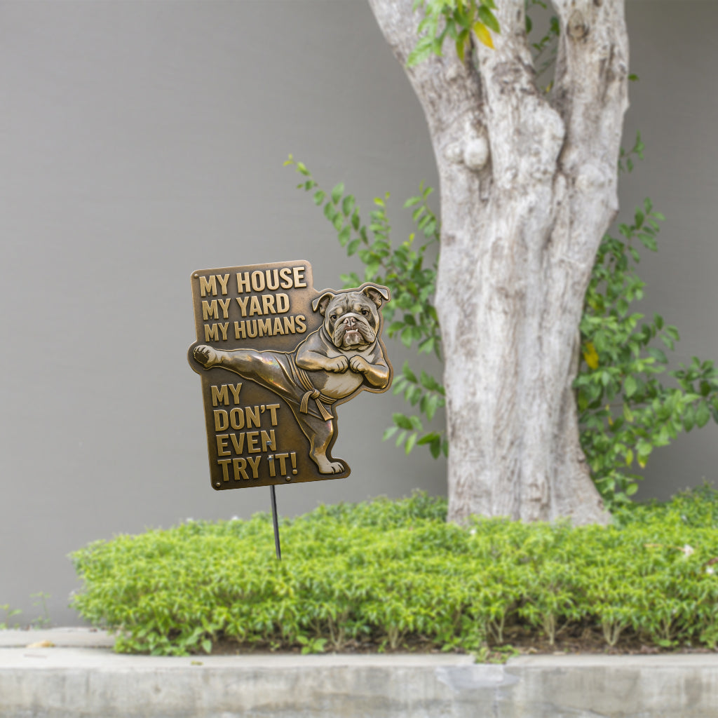Mes Humains - Art de Jardin en Métal Personnalisé pour Chiens