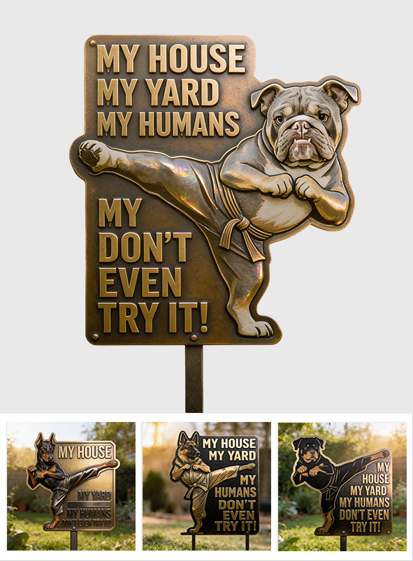 Mes Humains - Art de Jardin en Métal Personnalisé pour Chiens