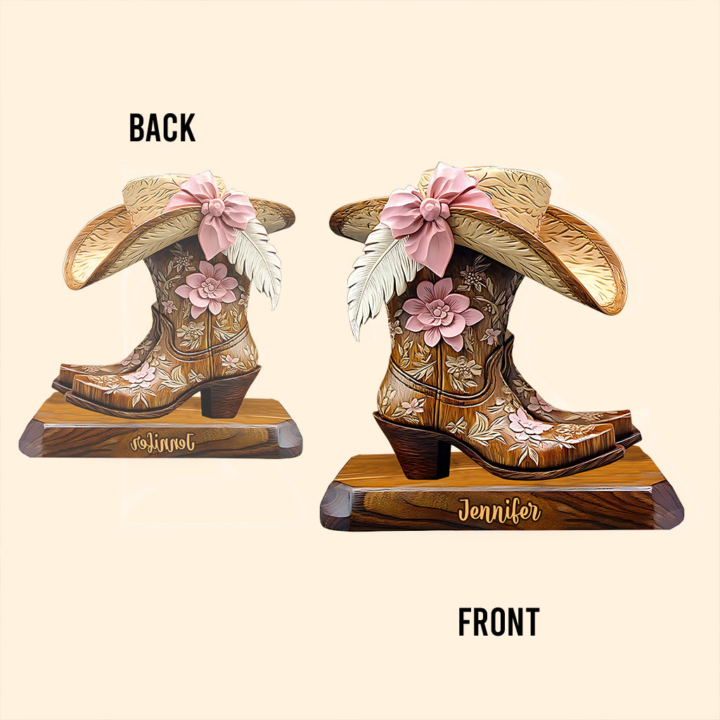 Cowgirl Boots - Personalized Cowgirl Custom Shaped Acrylic Plaque