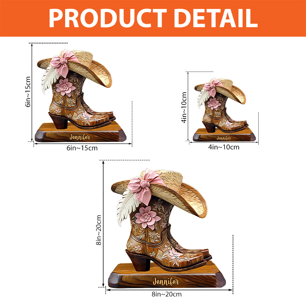 Cowgirl Boots - Personalized Cowgirl Custom Shaped Acrylic Plaque