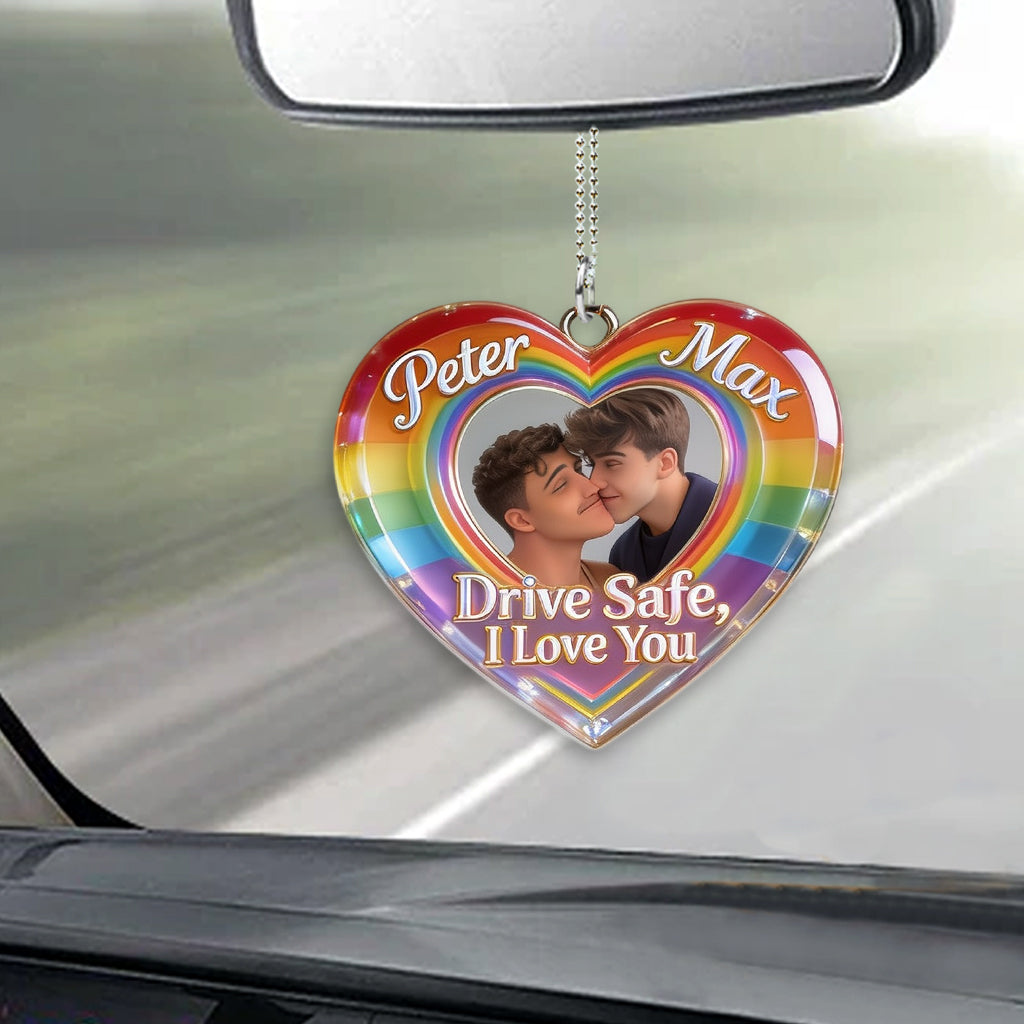 Sicher Fahren - Personalisierter LGBT Unterstützung Kissen & Auto Ornament
