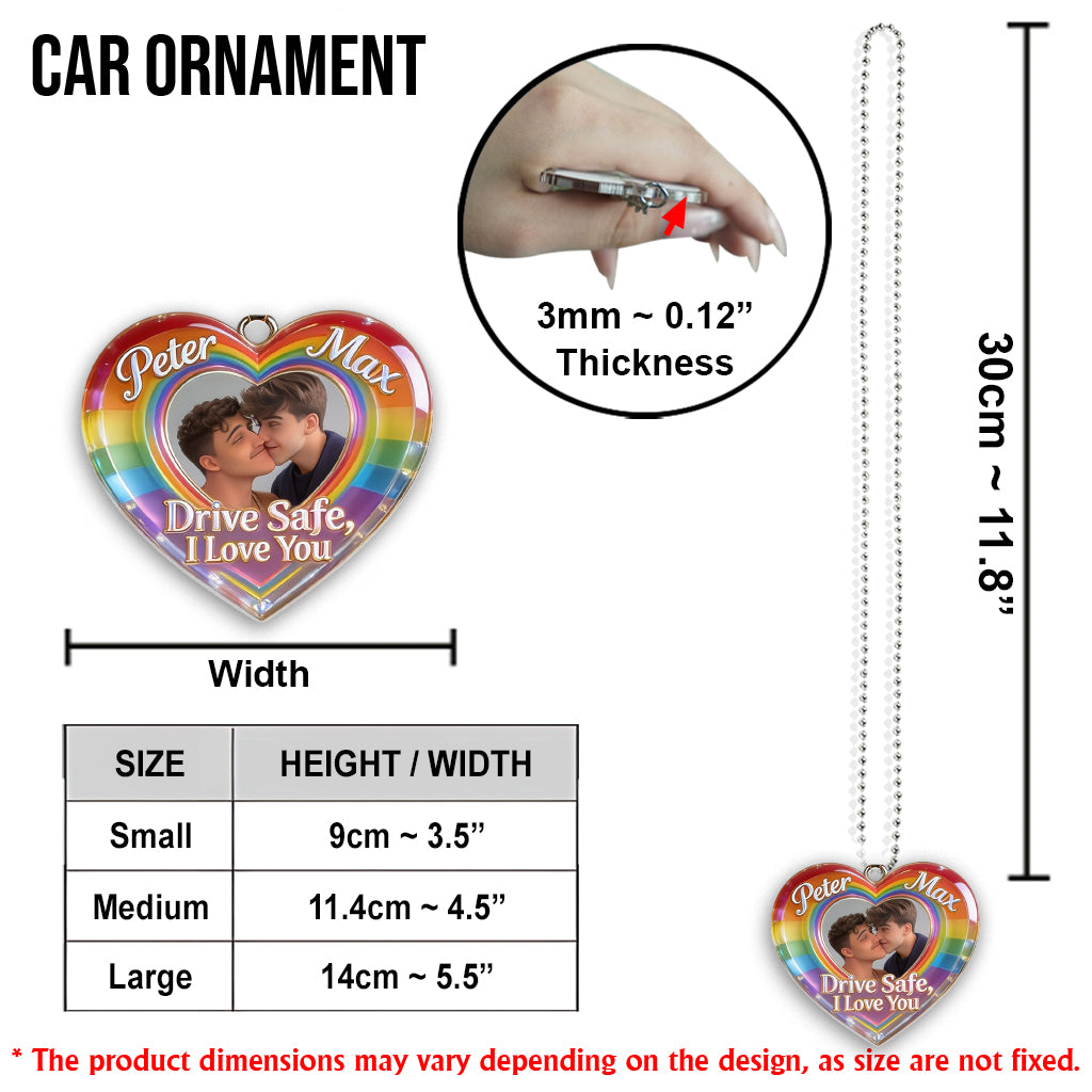 Sicher Fahren - Personalisierter LGBT Unterstützung Kissen & Auto Ornament