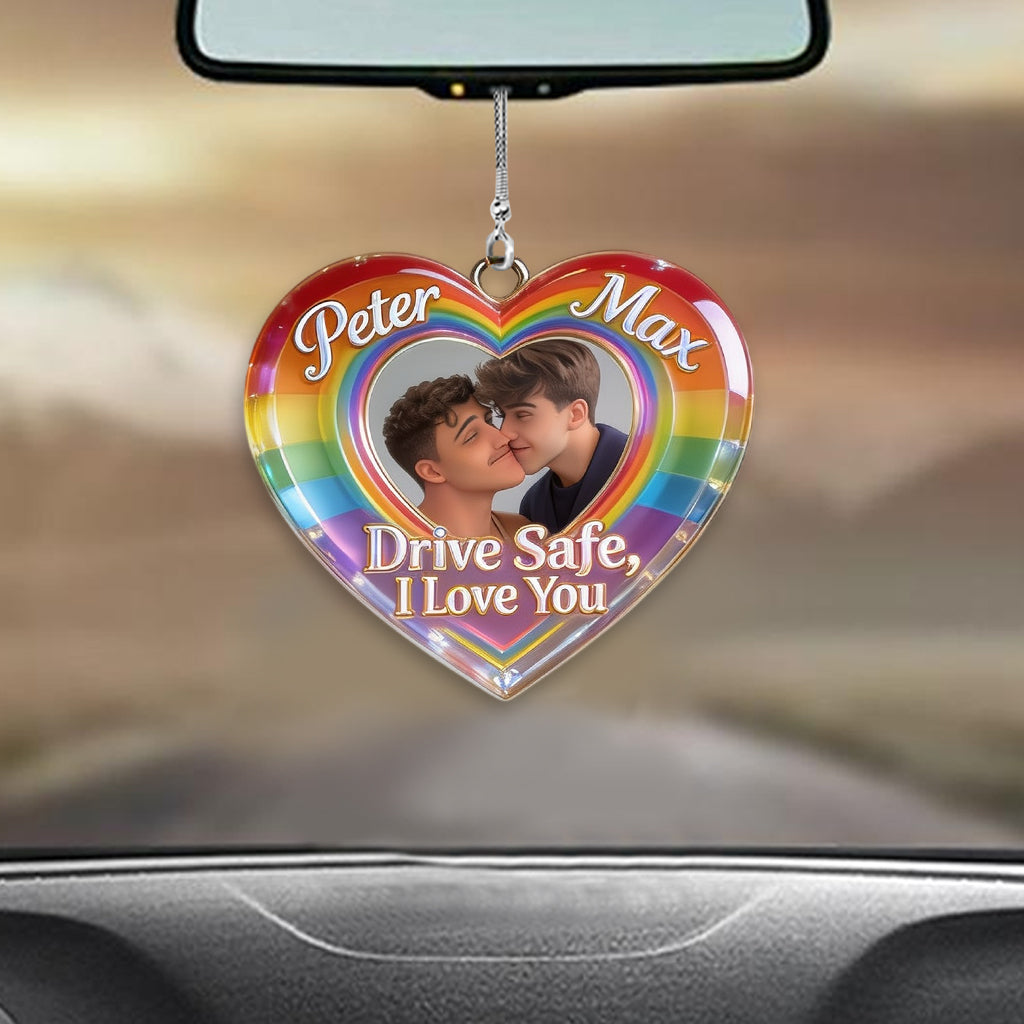Sicher Fahren - Personalisierter LGBT Unterstützung Kissen & Auto Ornament