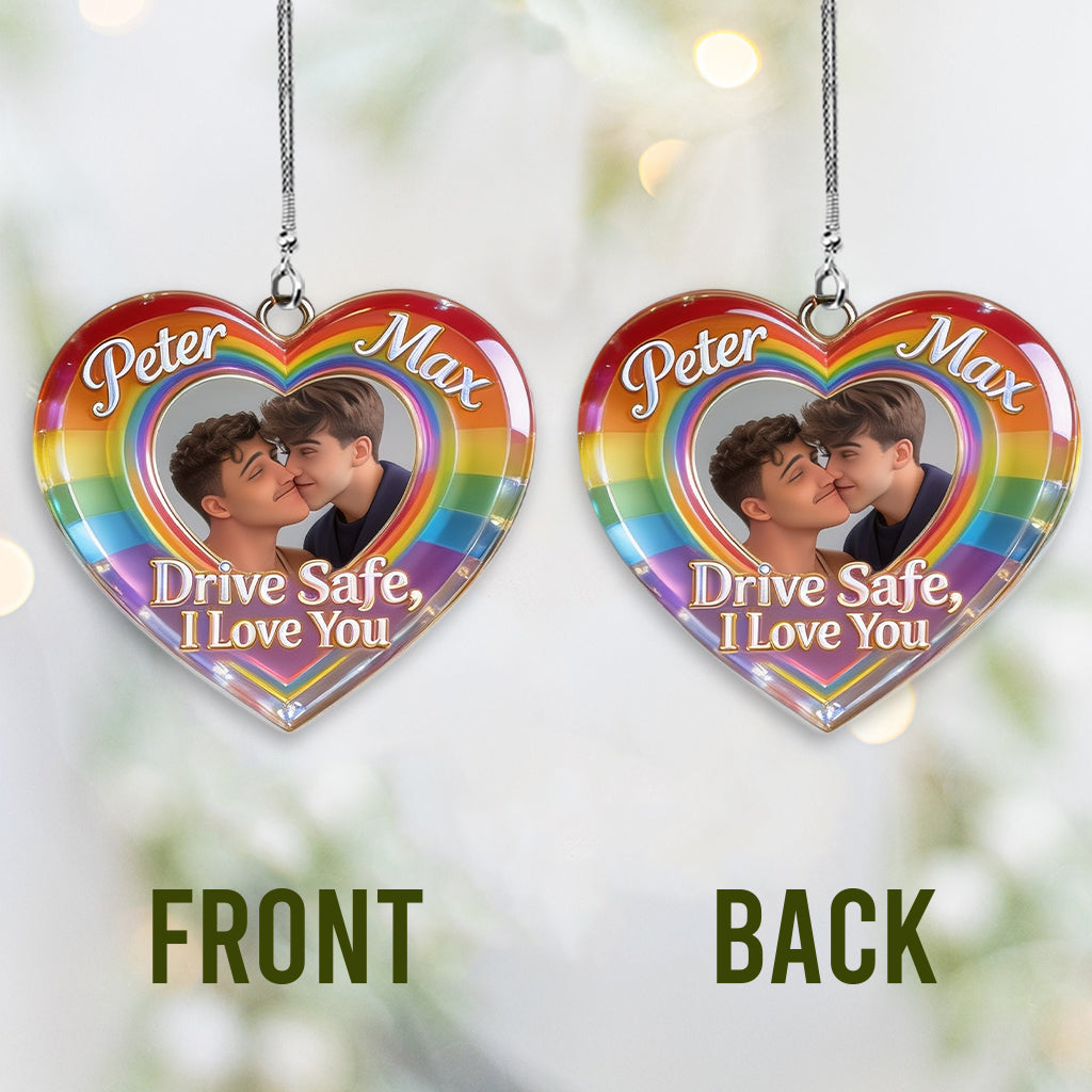 Sicher Fahren - Personalisierter LGBT Unterstützung Kissen & Auto Ornament