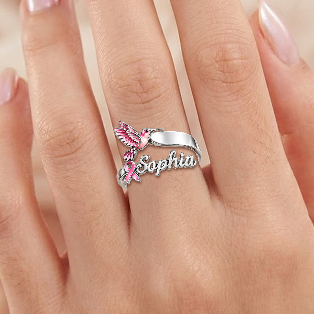 Breast Cancer Awareness - Personalized Breast Cancer Awareness Adjustable Shaped Ring