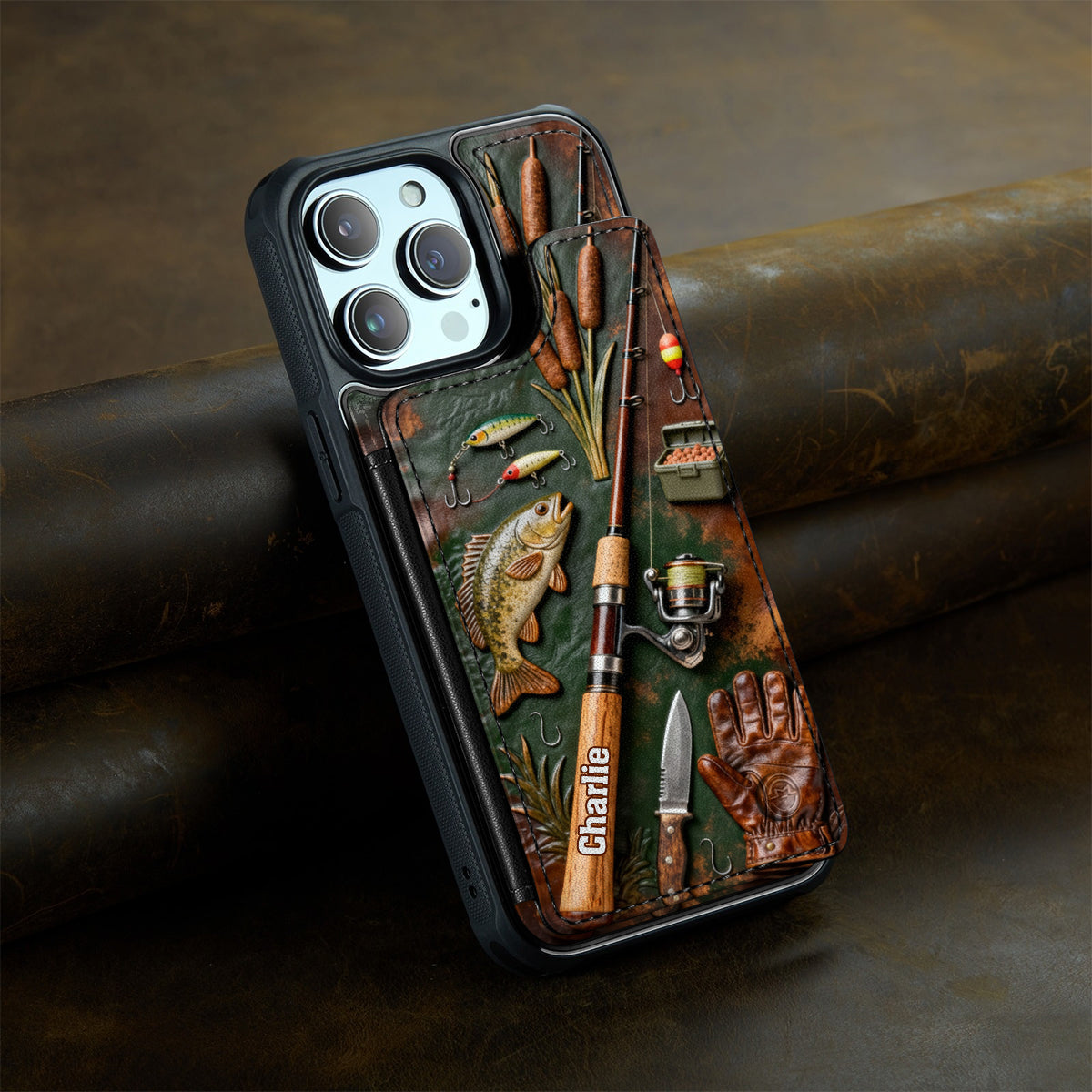 Love Fishing - Personalized Fishing Fully Printed Wallet Phone Case