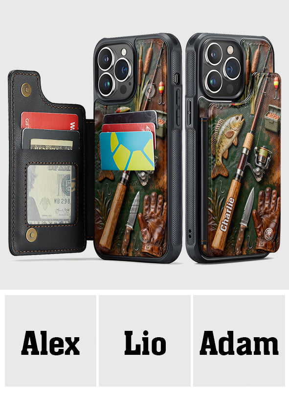 Love Fishing - Personalized Fishing Fully Printed Wallet Phone Case