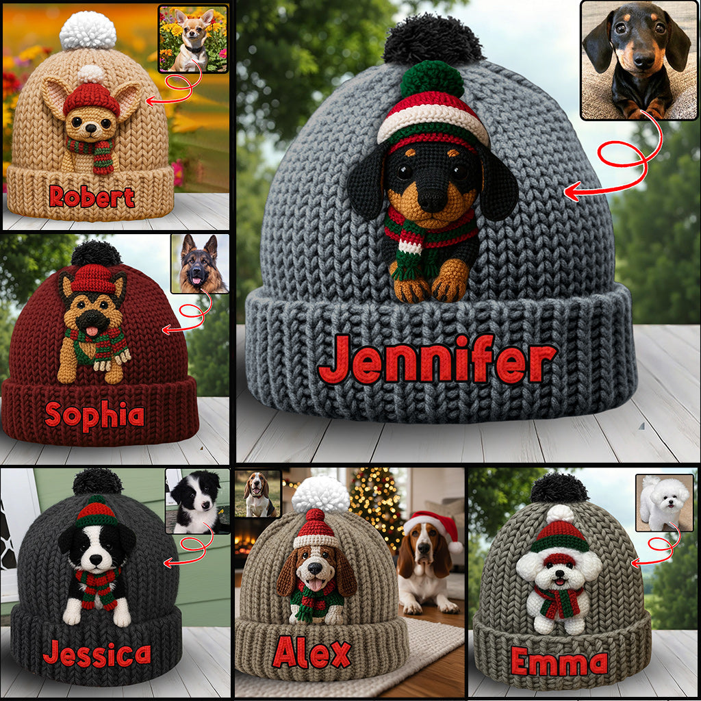 Christmas Dog - Personalized Dog Beanie Hat