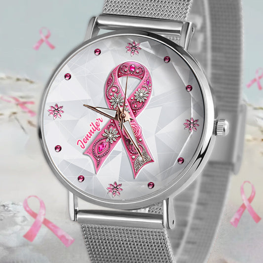 Breast Cancer Awareness - Personalized Breast Cancer Awareness Women Hand Watch