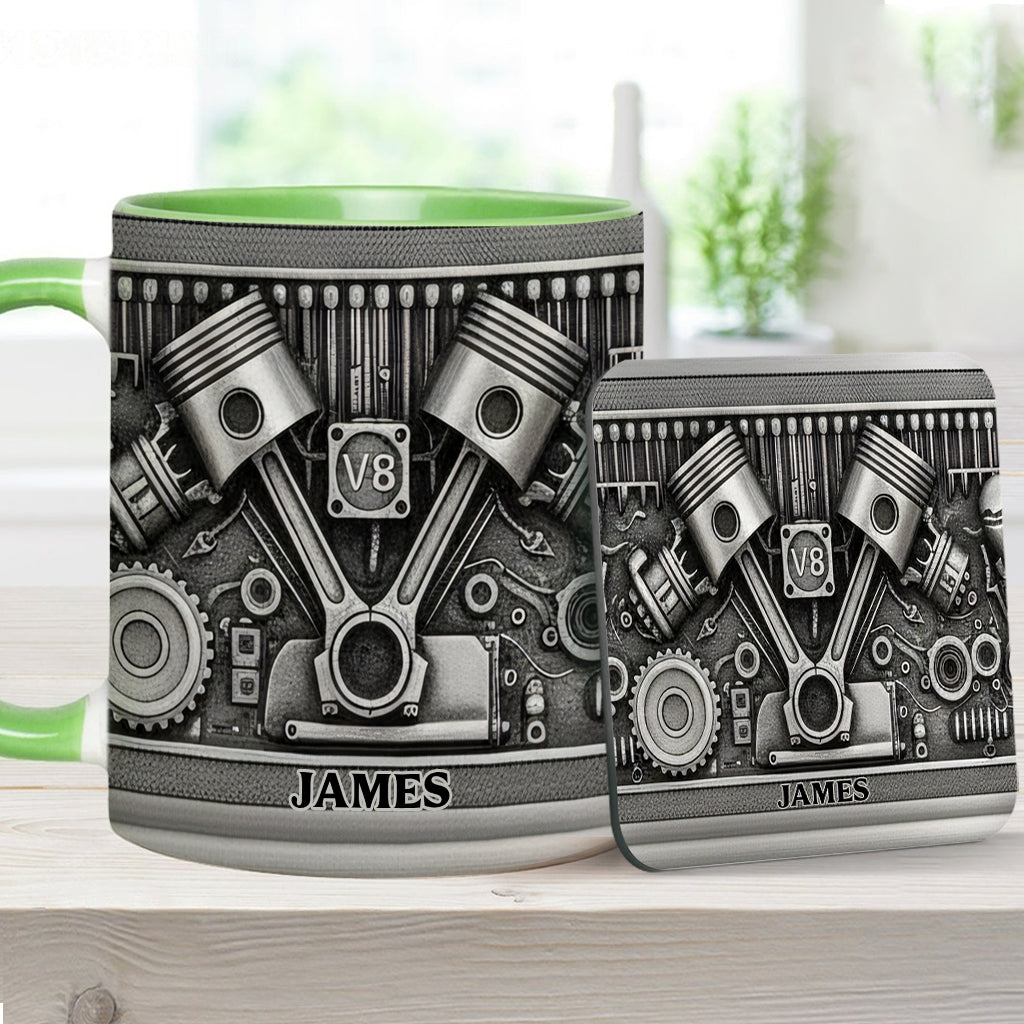 Mechanic Lovers - Personalized Car Lover Accent Mug & Coaster